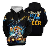 Maxcorners A Good Day Starts With Golf Cart & Beer Custom Golf Polo Shirt, Funny Golf Shirt, Golf Gift For Men