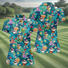 Maxcorners Funny Hula Santa Christmas Golf Shirt, Women's Golf Tops, Hawaiian Golf Shirt, Printed Golf Shirt LM1507