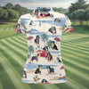Maxcorners Tropical Bernese Mountain Dog Beach Hawaiian Golf Polo Shirt, Golf Polo For Women, Ladies Golf Top LM1507