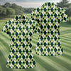 Maxcorners Green And White Argyle Pattern St Patrick's Day Golf Shirt, Women's Golf Shirts, Ladies Golf Polos