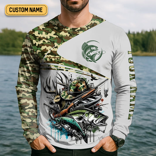 Maxcorners Fishing Solves Most Of My Problems Hunting Solves The Rest T-Shirt, Fisherman Outfit, Mens Casual Shirts