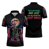 Maxcorners Bigfoot Funny Mens Golf Polo Shirt, Father's Day Golf Gifts