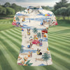 Maxcorners Cute Corgi Beach Vacation Golf Polo Shirt, Golf Shirts For Women, Ladies Golf Tops LM1507
