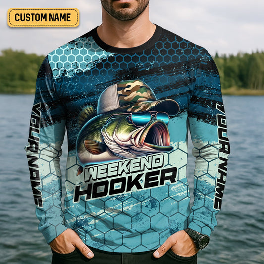 Maxcorners Weekend Hooker Shirt, Camo Fishing Shirt, Largemouth Bass Fishing, Gift For Fisherman