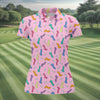 Maxcorners Funny Adult Novelty Pink Pattern Golf Shirt, Ladies Golf Tops, Women’s Golf Apparel LM1507