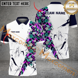 Maxcorners Happy Bowler Pattern Bowling Jersey Multicolor Option Customized Name, Team Name 3D Polo Shirt