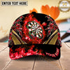 Maxcorners Darts Flaming Bullseye Ornamental Pattern Personalized Name 3D Classic Cap