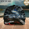 Maxcorners Fishing Dark Marble Water Splash Personalized 3D Cap (12 Fish Species)