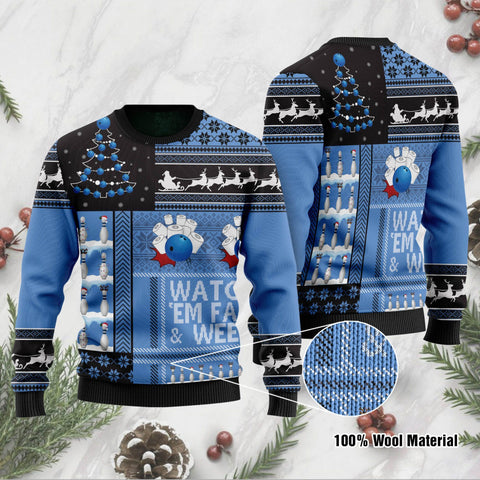 Maxcorners Bowling Ugly Sweater For Bowling Lovers On Christmas Days 3D Sweater