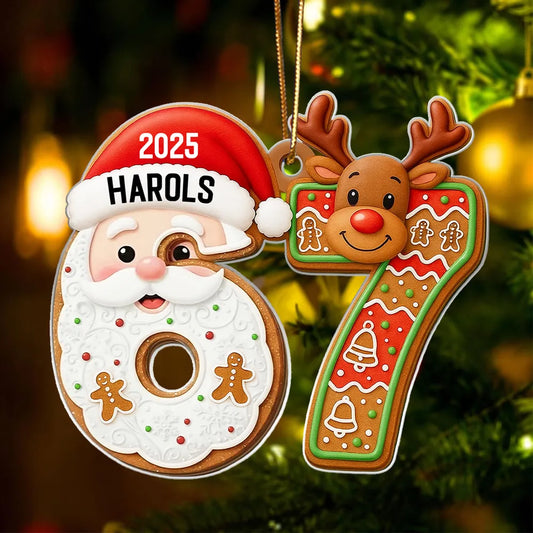 Maxcorners Custom Six Seven Santa Christmas - Personalized Acrylic Ornament - Funny Teen Slang Ornament, Gen Z Teenager Tween Ornament, Christmas Gifts 2D Flat