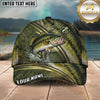Maxcorners Fishing Olive Scale Arc Hook Logo Personalized Name 3D Cap (12 Fish Species)
