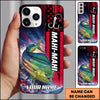Maxcorners Fishing American Flag Personalized Name 3D Phone Case  (13 Fish Species)