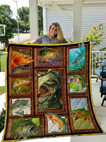 Maxcorners Love Fishing 3D Quilt - Blanket