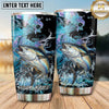 Maxcorners Fishing Tumbler Turquoise Galaxy Splash Design Personalized Name Tumbler (13 Species)