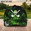 Maxcorners Golf Ball and Crossed Clubs Smoke Pattern Personalized Name 3D Classic Cap