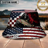 Maxcorners Grim Reaper Fishing American Flag Personalized Name 3D Bucket Hat (12 Fish Species)