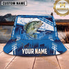 Maxcorners Fishing Blue Tech Geometric Water Splash Personalized 3D Bucket Hat (13 Fish Species)