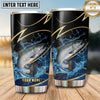 Maxcorners Fishing Tumbler Black Gold Curved Line Design Personalized Name Tumbler (13 Species)