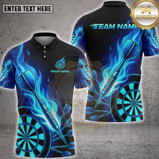 Maxcorners Darts Shirt Flaming Dart Multiple Options Personalized Name, Team Name 3D Shirt
