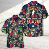 Maxcorners Fishing I'd Rather Have Bad Day Fishing Than A Good Day At Work Hawaiian Shirt