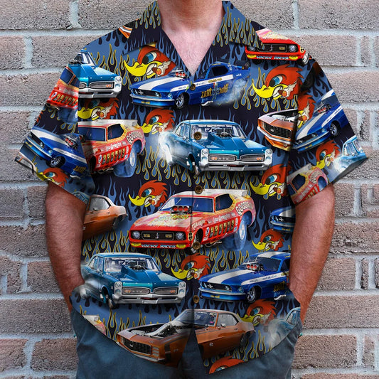 Custom Drag Racing Car Photo Hawaiian Shirt, Gift For Car Lovers