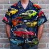 Custom Classic Car Photo Hawaiian Shirt, Car Machinery Pattern