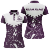 Maxcorners Bowling And Pins Player American Multicolor Option Customized Name 3D Shirt For Women