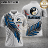 Maxcorners Yin Yang Eight Ball Feathered Graphic Pool Jersey Multicolor Customized Name, Team Name 3D Shirts