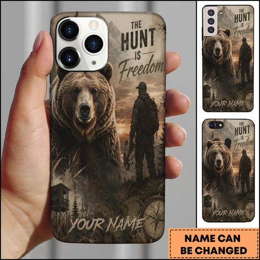 Maxcorners Bear Hunting Freedom Wilderness Personalized Nam 3D Phone Case