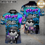Maxcorners Face Your Fear Street Golf Polo Shirt, Customized Name & Team Name 3D Shirts (4 Colors)