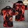 Maxcorners Reaper Power Swing Golf Polo Customized Name, Team Name 3D Shirts (4 Colors)