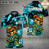 Maxcorners Bowling King Mardi Gras Teddy Bear Multicolor Customized Name, Team Name 3D Shirts