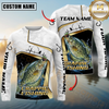 Maxcorners White Marble & Gold Trim Mahi Mahi Splash Heartbeat Line Personalized Name, Team Name 3D Long Sleeve Shirt
