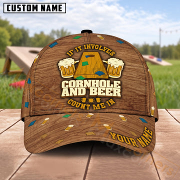 Maxcorners Cornhole Get Involved And Bean Bag Design Personalized Name 3D Cap
