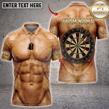 Maxcorners Darts Golden Six Pack Body Classic Dartboard Personalized Name 3D Unisex Shirt