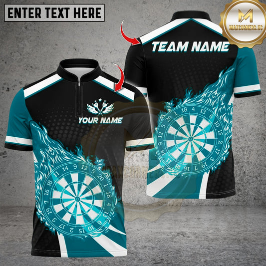 Maxcorners Darts Flaming Multicolor Customized Name, Team Name 3D Shirts 2