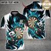 Maxcorners Darts Cute Panda Fighting Mascot Dartboard Lightning Texture Graphic Multicolor Customized Name, Team Name 3D Shirts