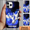 Maxcorners Bowling Strike Pins Multicolor Personalized Name 3D Phone Case