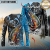 Maxcorners Fishing Sparkling Water Smoke Pattern Design Custom Name & Team Name 3D Shirts