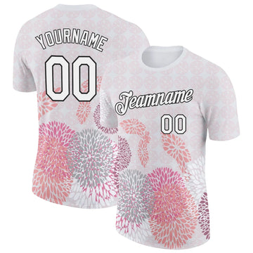 Maxcorners Pickleball Paddle Ball Soft Pink Grey Floral Bloom Mandala Personalized Name 3D Unisex Shirt