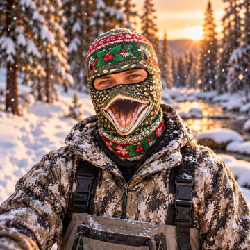 Maxcorners Northern Pike Fish Sharp Teeth Ugly Christmas Sweater Balaclava Personalized 3D Balaclava Face Mask