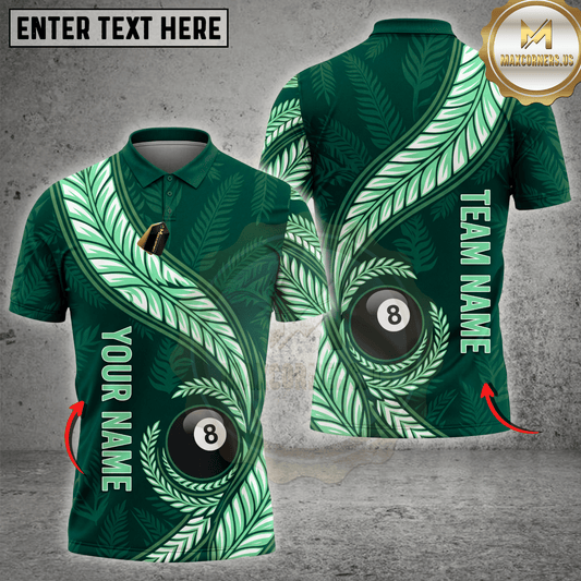 Maxcorners Eight Ball Circular Wave Texture Billiards Shirt Multicolor Customized Name, Team Name 3D Shirts