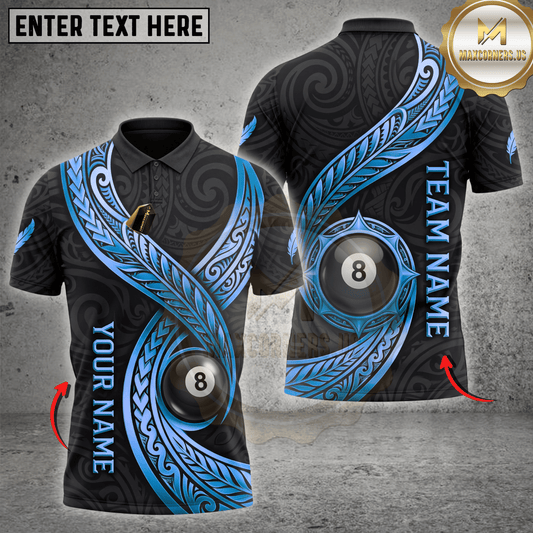 Maxcorners Eight Ball Dragon Scale Texture Billiards Jersey Multicolor Customized Name, Team Name 3D Shirts