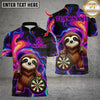 Maxcorners Darts Sloth With Dartboard Design Multicolor Customized Name, Team Name 3D Shirts