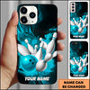 Maxcorners Bowling Strike Pins Multicolor Personalized Name 3D Phone Case