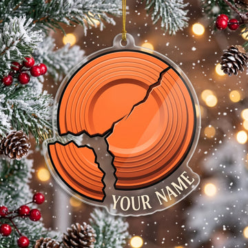 Maxcorners Clay Shooting Broken Clay Target Customized Name 3D Keychain And Ornament