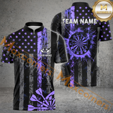 MaxCorners Dart Grunge Texas Flag Customized Name And Team Name 3D Polo Shirt For Men