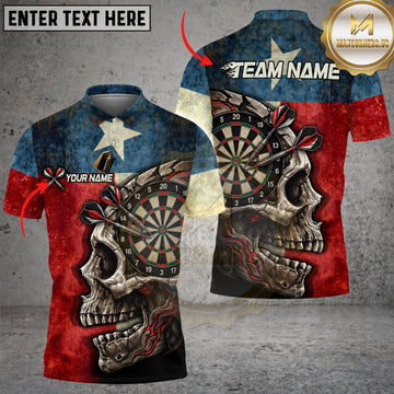 Maxcorners Darts & Skull Dartboard Grunge Graphic Customized Name, Team Name 3D Shirts