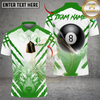 Maxcorners Billiard 8-Ball Wolf Pattern Personalized Name Shirt (4 Colors)