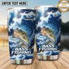 Maxcorners Fishing Tumbler Dramatic Ocean Wave Design Personalized Name Tumbler (13 Species)